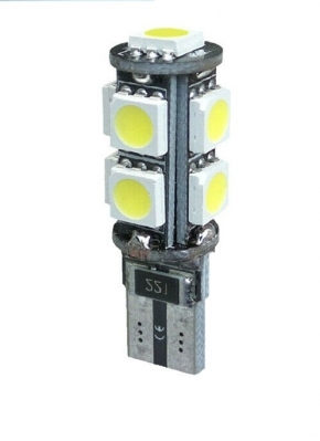 T10 LED Can Bus 9 SMD 5050 12V Κίτρινο 1 Τεμάχιο