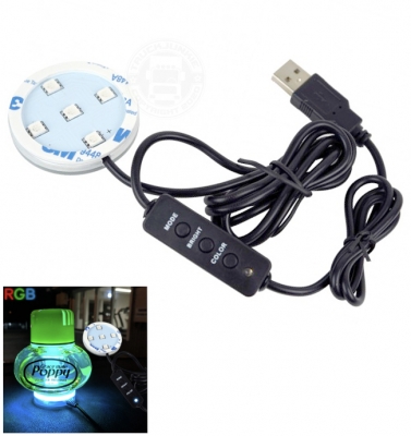LED Βάση Φωτιζόμενη Αρωματικού POPPY RGB 10V - 30V με USB και Καλώδιο 150cm και Controller