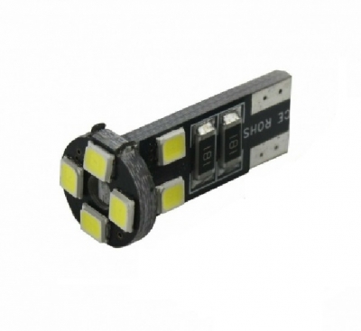 T10 LED Can Bus 8 SMD 3030 12V Ψυχρό Λευκό 1 Τεμάχιο