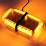 LED Φάρος Πορτοκαλί 12V / 24V Με Μαγνήτη 48 LED μέ Διάφανο  Γυαλί