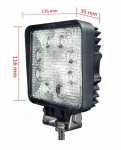 Προβολέας EPISTAR 6 LED 24 Watt Υψηλής Ισχύος 10-30 Volt Τετράγωνος