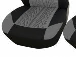Ταπετσαρία Για Μπροστινά Καθίσματα 2+1 Τεμάχια Μαύρο / Γκρί με Σχέδιο Πολυεστερικό