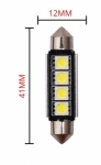 Σωληνωτός LED 41mm Can Bus με 4 SMD 5050 Ψυχρό Λευκό 1 Τεμάχιο
