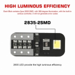 T10 LED Can Bus 2 SMD 2835 12V Ψυχρό Λευκό 1 Τεμάχιο