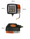 Σετ Φώτα LED Με Βάσεις και Φλάς Δεξί / Αριστερό 9 LED για Τρακτέρ / Εκσκαφείς 12V / 24V
