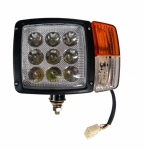 Σετ Φώτα LED Με Βάσεις και Φλάς Δεξί / Αριστερό 9 LED για Τρακτέρ / Εκσκαφείς 12V / 24V