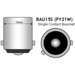 Λαμπτήρας LED BAU15S (1156) PY21W 33 SMD 3030 12V Πορτοκαλί 1 Τεμάχιο