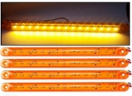 LED Φωτιστικό 15 LED Σήμανσης 12V / 24V Πορτοκαλί 240mm x 18mm x 10mm