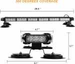 Led Μπάρα Οδικής Βοήθειας 54 LED Πορτοκαλί 12V / 24V Με Μαγνήτη 75cm