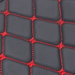 Μαξιλάρι Κάλυμμα Δερμάτινο για τον Τεμπέλη του Αυτοκινήτου Μαύρο με Κόκκινες Ραφές ECO Δέρμα 29cm x 17cm