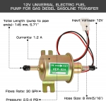 Ηλεκτρική Εξωτερική Αντλία Καυσίμου 12V για Χαμηλή Πίεση