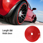 Αυτοκόλλητη Προστατευτική Ταινία Ζάντας Αυτοκινήτου & Διακοσμητικό 8mm Κόκκινο Χρώμα για τους 4 Τροχούς