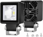 Σετ 4 Τεμάχια LED Προβολέα με καλωδίωση Λευκό Flood + Πορτοκαλί DRL Light 12V - 24V 59mm x 59mm IP68