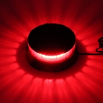 LED Φάρος Κόκκινος 12V / 24V Με Μαγνήτη και Βεντούζα Ø108mm με Διάφανο Γυαλί E-Mark