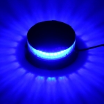 LED Φάρος Μπλε 12V / 24V Με Μαγνήτη και Βεντούζα Ø108mm με Διάφανο Γυαλί E-Mark
