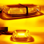 LED Φάρος Πορτοκαλί 12V / 24V μέ Διάφανο Γυαλί 31cm x 16cm x 6cm