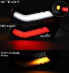 Σέτ LED Όγκου Κερατάκια Τριπλά NEON με Τρεχούμενο Φλας 12V / 24V IP67 Κόκκινό / Λευκό / Πορτοκαλί 180mm x 160mm