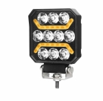 LED Προβολέας SLIM 10-30 Volt Υψηλής Ισχύος 15W Λευκό / Πορτοκαλί 101mm x 101mm x 37mm IP68